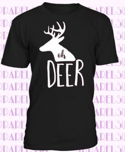 Women's Casual Basic Oh Deer Print T-Shirt