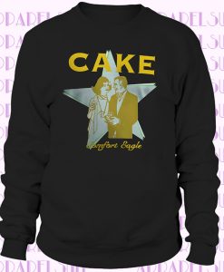 Cake Mens Black Design Cute Round Neck Sweatshirt