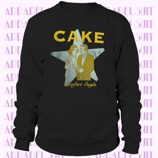 Cake Mens Black Design Cute Round Neck Sweatshirt