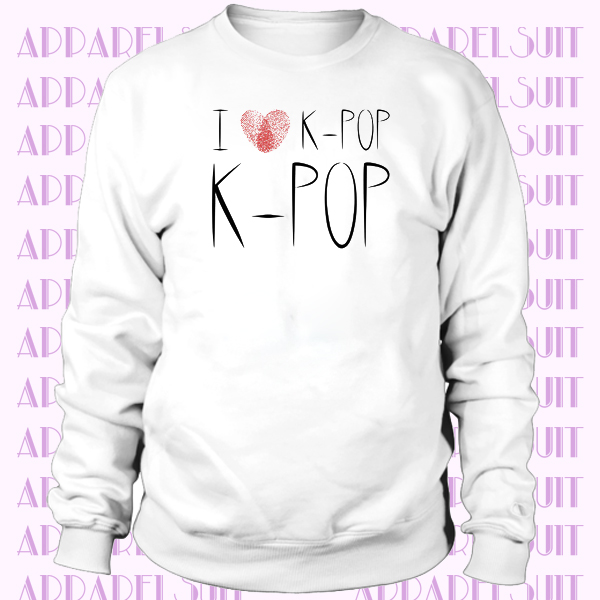 I Love K-Pop K-Pop Graphic Sweatshirt