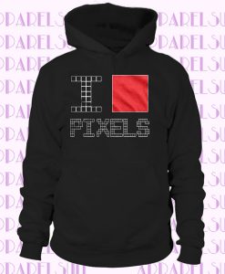 I Love Pixels Nerd Geek Digital Animation Hoodie