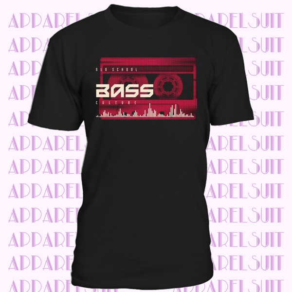 Retro Old School Music Cassette Bass T-shirt