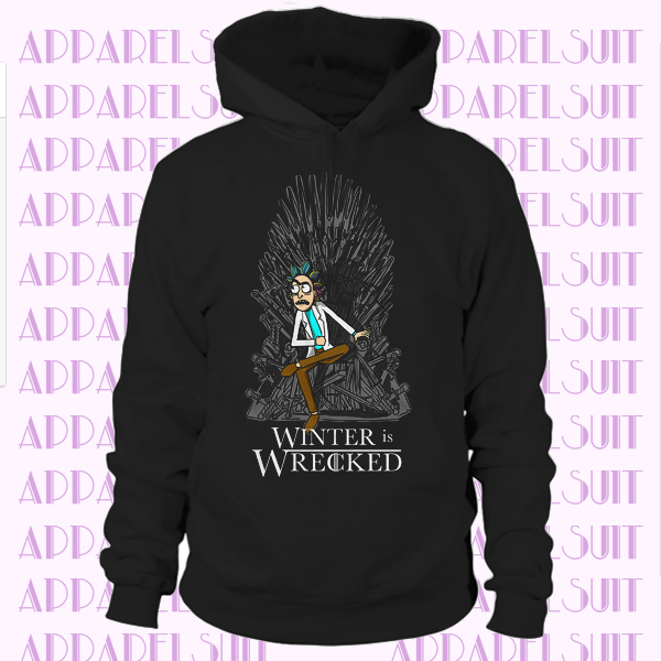 Rick And Morty Winter Is Wrecked Pickle Game Of Thrones Lannister Stark Hoodie