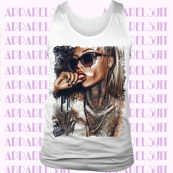 Tattoo Art Girl Pinup Pin-up Fresh Dope Swag Gangster Gangsta Tanktop