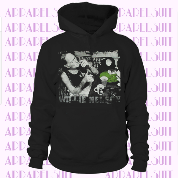 Willie Nelson Legalize It Mens Black Hoodie