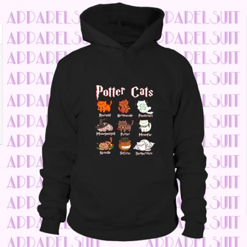 Potter Cats Hoodie, Cat Halloween, Hogwarts Shirt, Cat Meme Hoodiet, Cat Parody, Cat lovers Hoodie