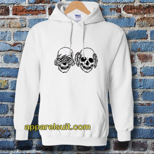 Hear See No Evil Skull Hoodie