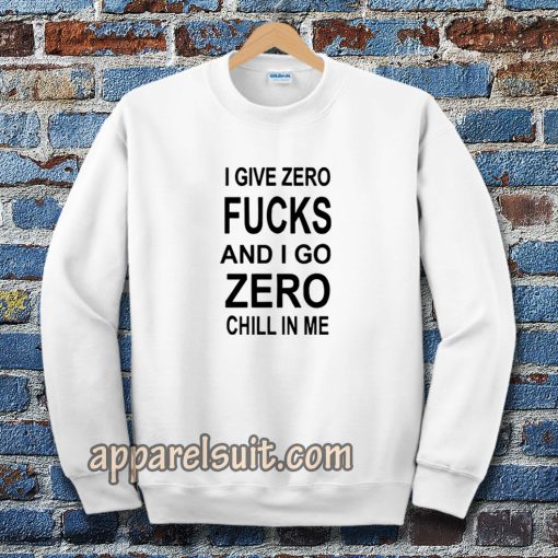 give zero fucks unisex sweatshirt