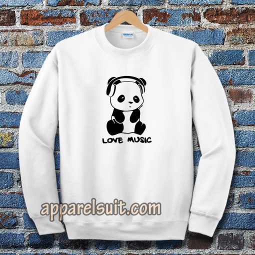 panda love music ringer Sweatshirt