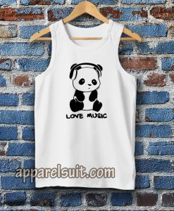 panda love music ringer Tanktop
