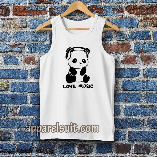 panda love music ringer Tanktop