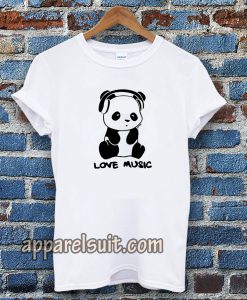 panda love music ringer Tshirt