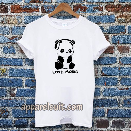 panda love music ringer Tshirt