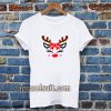 Christmas Reindeer Bow Holly Face T-shirtChristmas Reindeer Bow Holly Face T-shirt