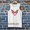 Christmas Reindeer Bow Holly Face Tanktop