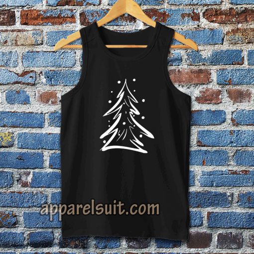 Evergreen Scribble Snow Tree Boyfriend Tee Tanktop