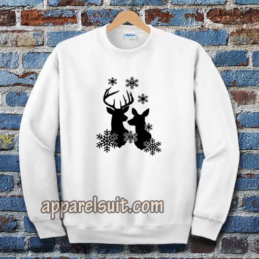 Free Reindeer Snowflakes Sweatshirt