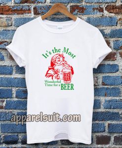 Santa Claus It's the most Wonderful Time for a Beer Christmas T-shirt