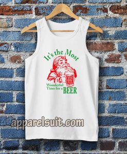 Santa Claus It's the most Wonderful Time for a Beer Christmas Tanktop