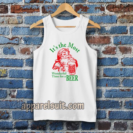 Santa Claus It's the most Wonderful Time for a Beer Christmas Tanktop