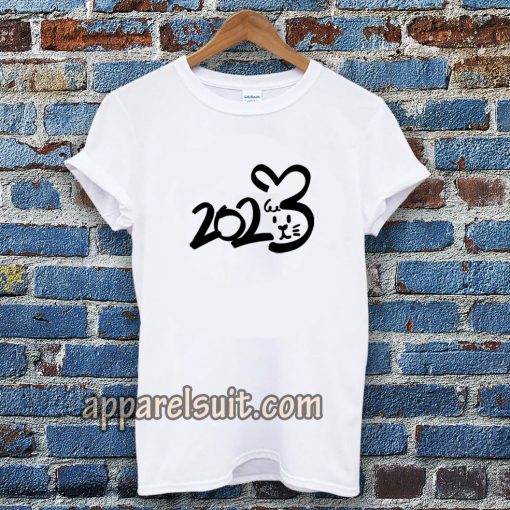 2023 Cute Zodiac Rabbit Font T-shirt TPKJ3