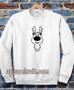 Cartoon Christmas Reindeer Silhouette Sweatshirt TPKJ3