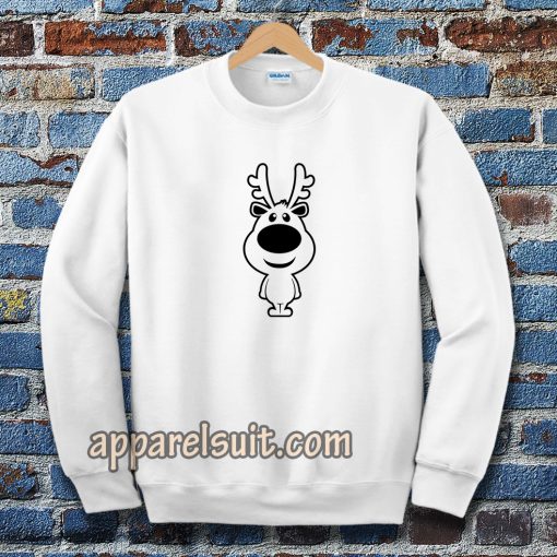 Cartoon Christmas Reindeer Silhouette Sweatshirt TPKJ3