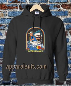 Funny Stay Positive Shark Attack Retro Comedy hoodie TPKJ3