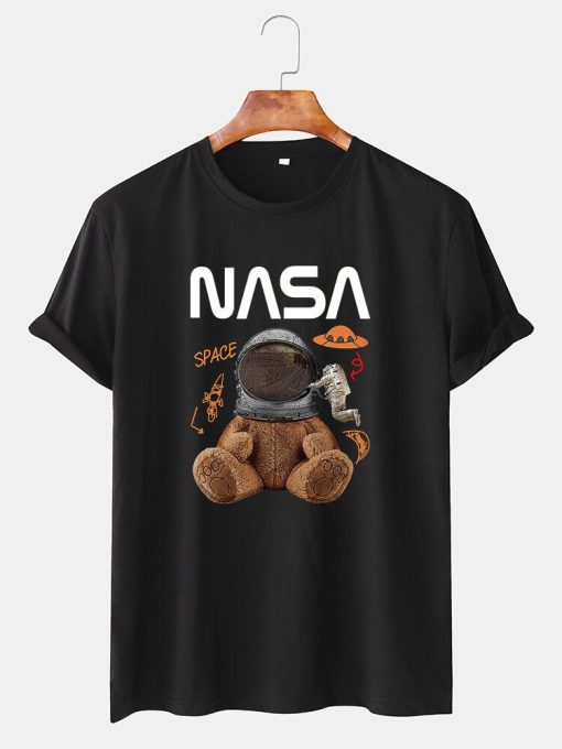NASA Space Bear Print T-Shirt TPKJ3