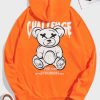 Men Bear And Slogan Graphic Hoodie TPKJ3