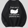 Slogan Cartoon Graphic Thermal Lined Pullover Sweatshirt TPKJ3