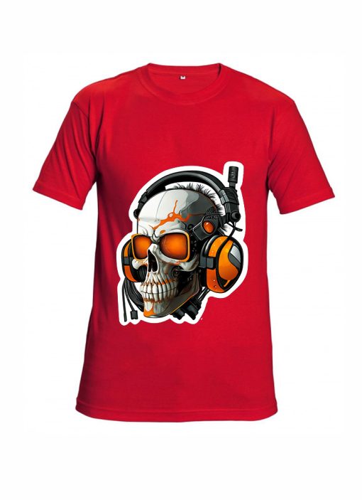 Cyberpunk Skull with Headphones T-Shirt TPKJ3