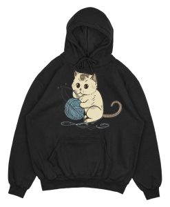 Cat Playing With A Ball Of String Hoodie TPKJ3