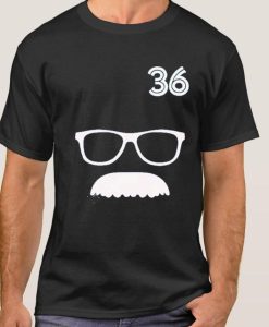 36 davis schneider glasses and moustache T-shirt