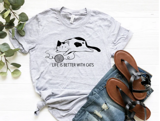 Life is Better with Cats T-Shirt AL