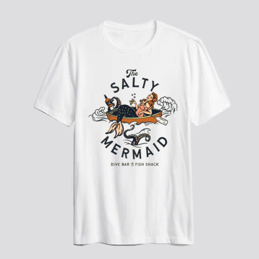 The Salty Mermaid Dive Bar & Fish Shack Retro T Shirt SN